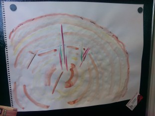 painting stump with plants